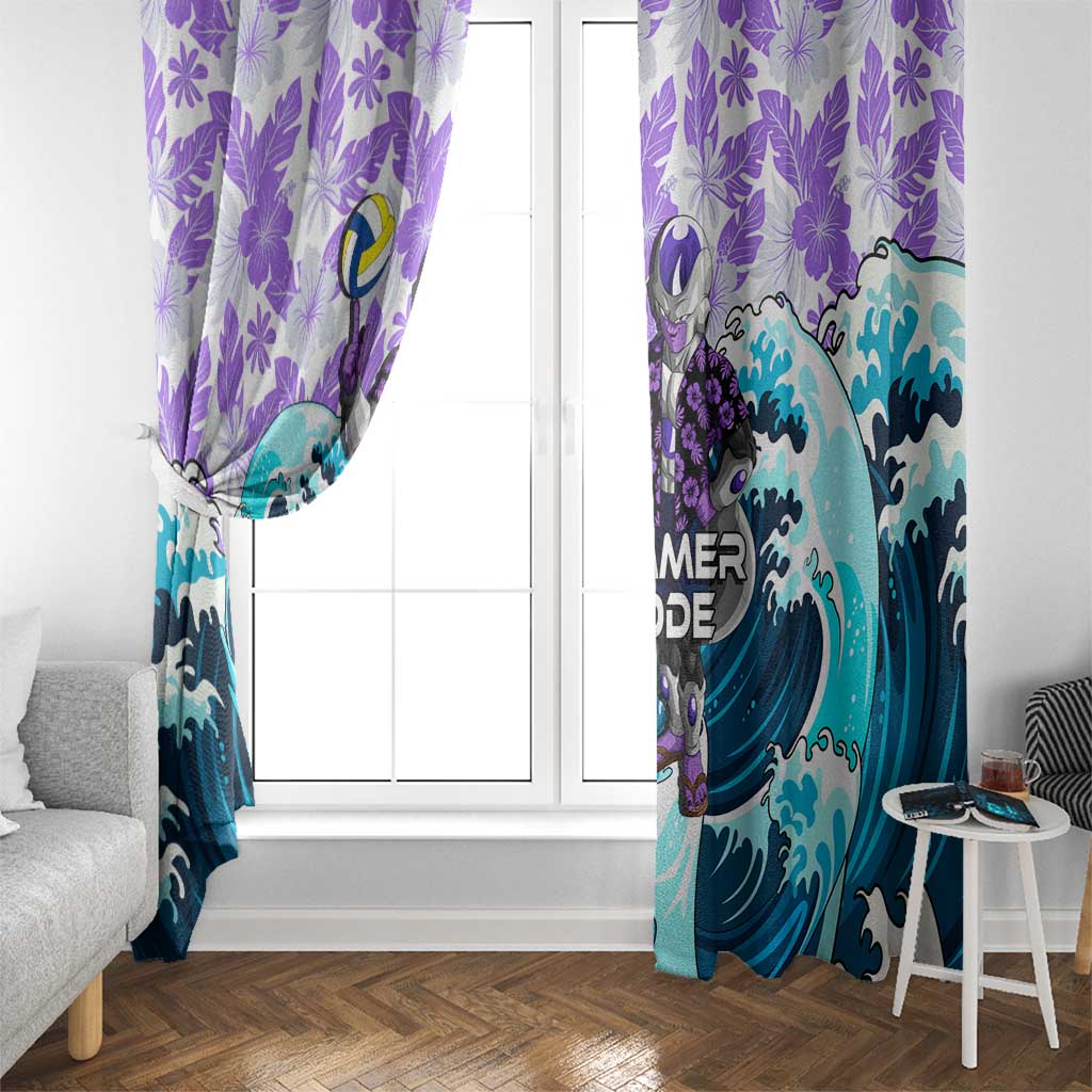 Frieza Dragon Ball Summer Theme Window Curtain with Volleyball Floral Shirt and Shenron Tropical Design - The Mazicc
