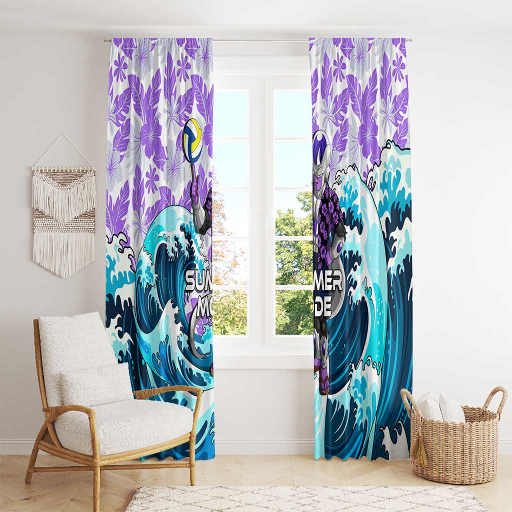 Frieza Dragon Ball Summer Theme Window Curtain with Volleyball Floral Shirt and Shenron Tropical Design - The Mazicc
