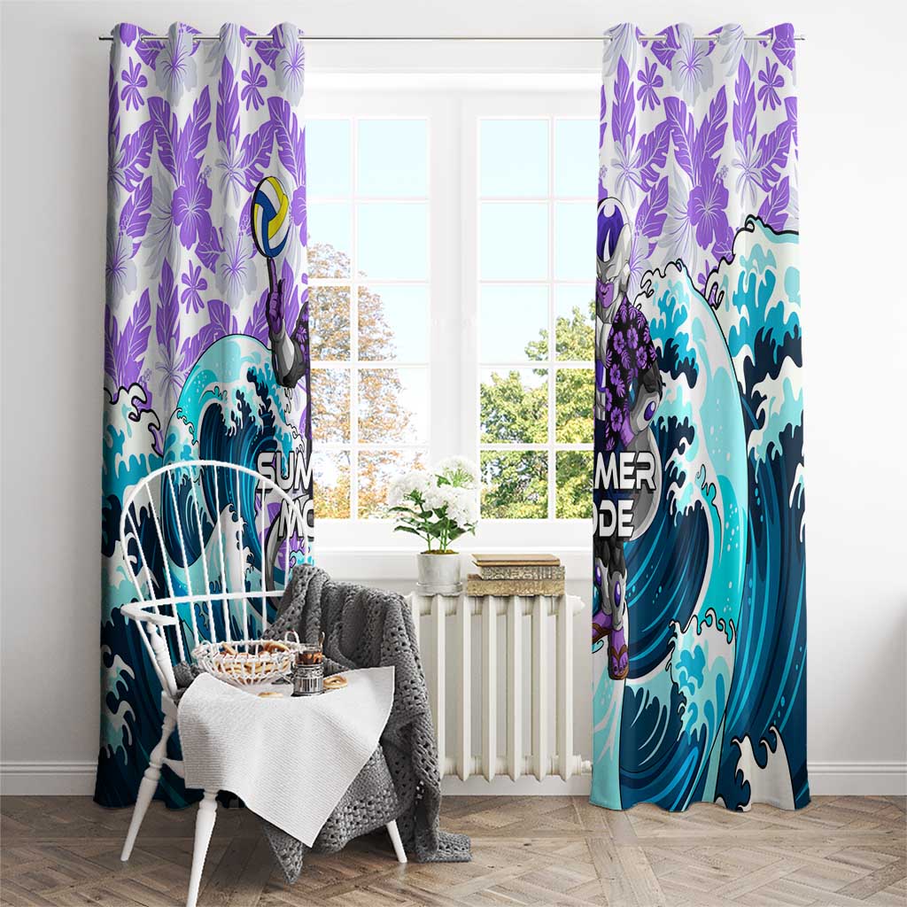 Frieza Dragon Ball Summer Theme Window Curtain with Volleyball Floral Shirt and Shenron Tropical Design - The Mazicc