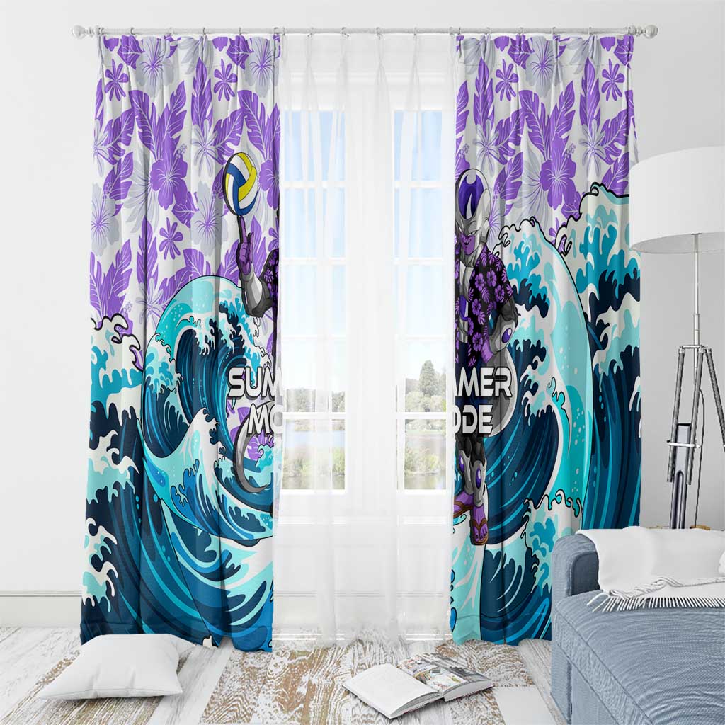 Frieza Dragon Ball Summer Theme Window Curtain with Volleyball Floral Shirt and Shenron Tropical Design - The Mazicc
