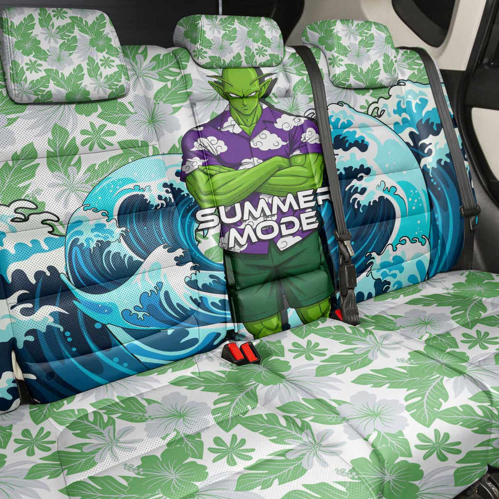 Piccolo Dragon Ball Summer Theme Back Car Seat Cover with Tropical Shirt Shenron Background and Ocean Wave Design - The Mazicc
