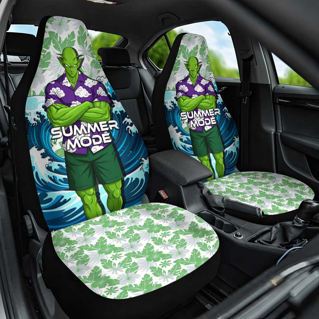 Piccolo Dragon Ball Summer Theme Car Seat Cover with Tropical Shirt Shenron Background and Ocean Wave Design - The Mazicc
