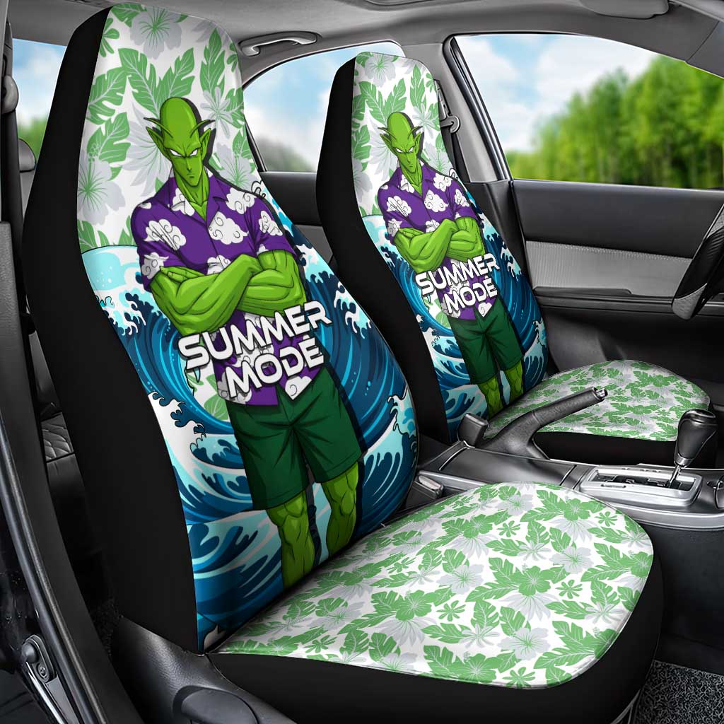 Piccolo Dragon Ball Summer Theme Car Seat Cover with Tropical Shirt Shenron Background and Ocean Wave Design - The Mazicc