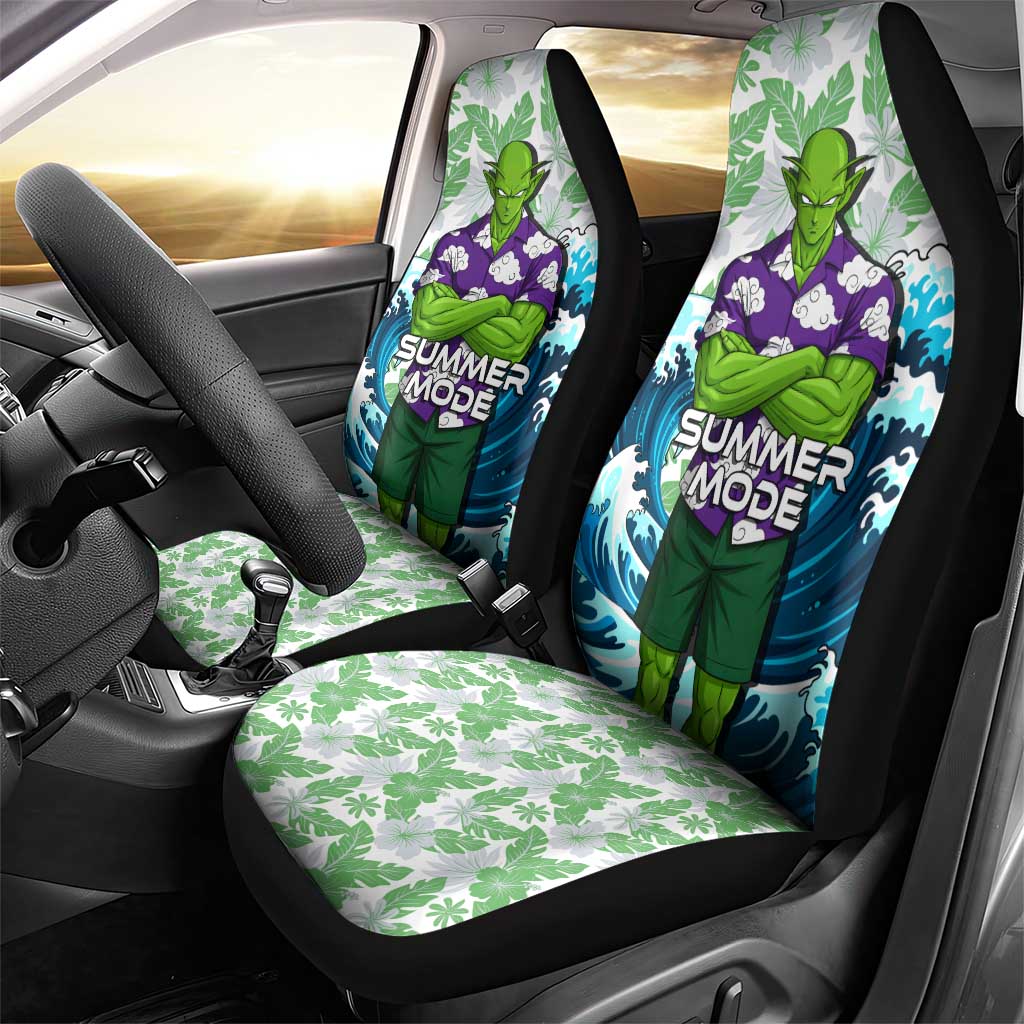 Piccolo Dragon Ball Summer Theme Car Seat Cover with Tropical Shirt Shenron Background and Ocean Wave Design - The Mazicc