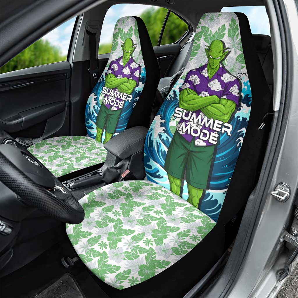 Piccolo Dragon Ball Summer Theme Car Seat Cover with Tropical Shirt Shenron Background and Ocean Wave Design - The Mazicc