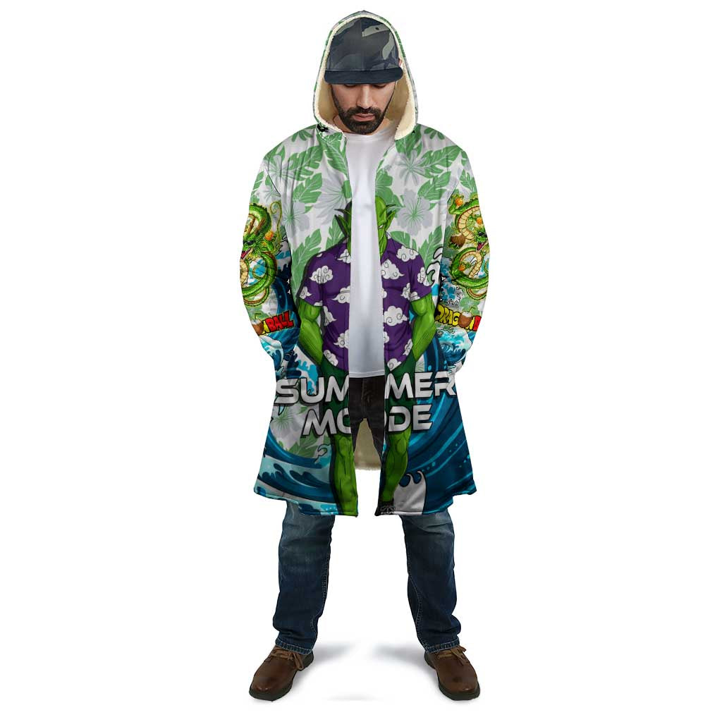 Piccolo Dragon Ball Summer Theme Cloak with Tropical Shirt Shenron Background and Ocean Wave Design - The Mazicc