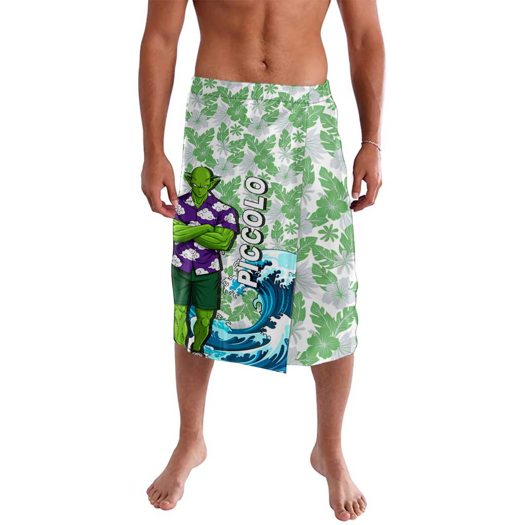 Piccolo Dragon Ball Summer Theme Lavalava with Tropical Shirt Shenron Background and Ocean Wave Design - The Mazicc