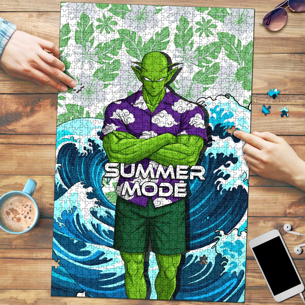 Piccolo Dragon Ball Summer Theme Puzzle with Tropical Shirt Shenron Background and Ocean Wave Design - The Mazicc