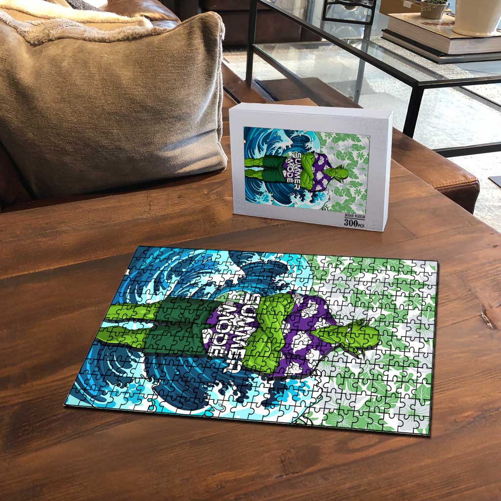 Piccolo Dragon Ball Summer Theme Puzzle with Tropical Shirt Shenron Background and Ocean Wave Design - The Mazicc