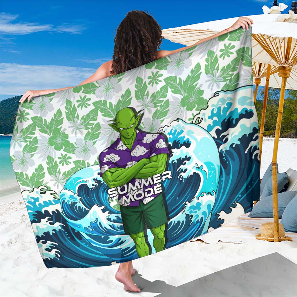 Piccolo Dragon Ball Summer Theme Sarong with Tropical Shirt Shenron Background and Ocean Wave Design - The Mazicc
