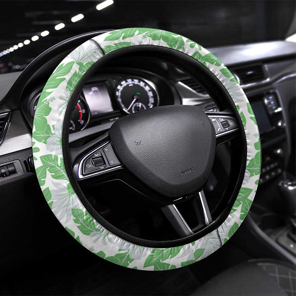 Piccolo Dragon Ball Summer Theme Steering Wheel Cover with Tropical Shirt Shenron Background and Ocean Wave Design - The Mazicc