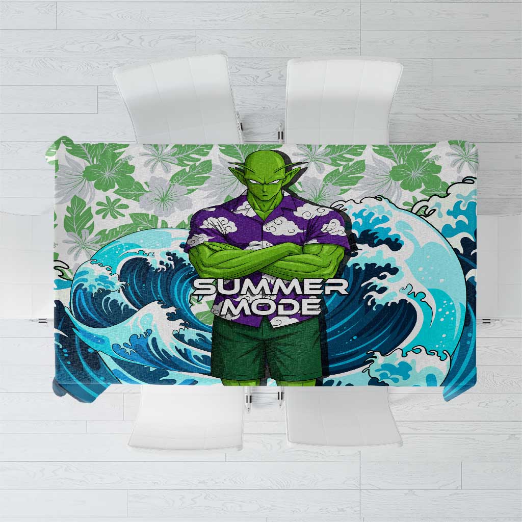 Piccolo Dragon Ball Summer Theme Tablecloth with Tropical Shirt Shenron Background and Ocean Wave Design - The Mazicc