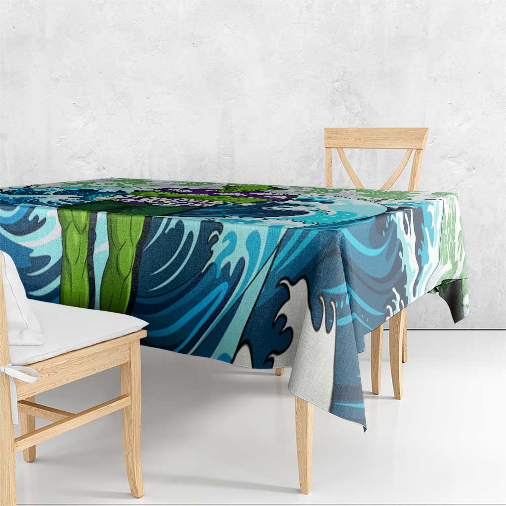 Piccolo Dragon Ball Summer Theme Tablecloth with Tropical Shirt Shenron Background and Ocean Wave Design - The Mazicc