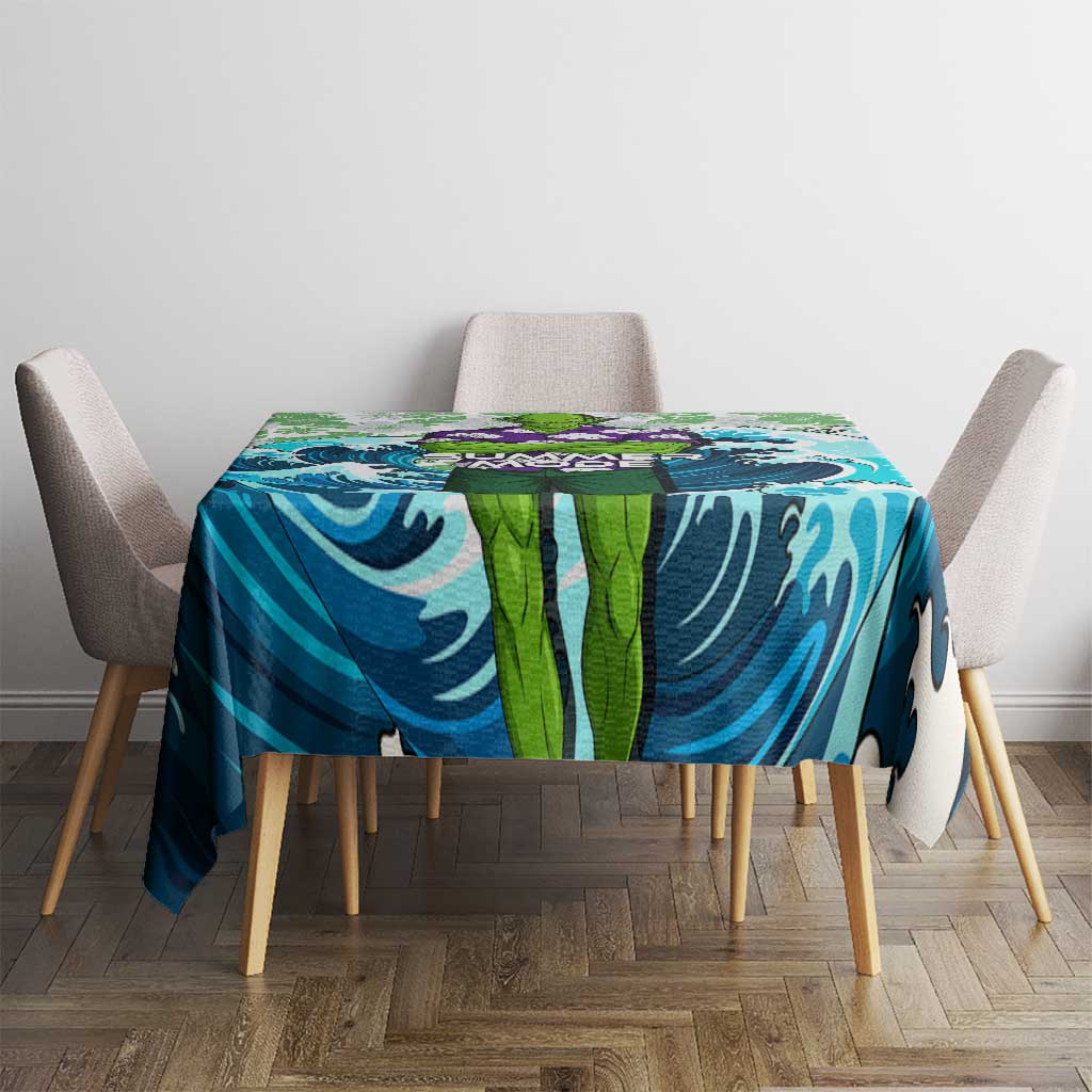 Piccolo Dragon Ball Summer Theme Tablecloth with Tropical Shirt Shenron Background and Ocean Wave Design - The Mazicc