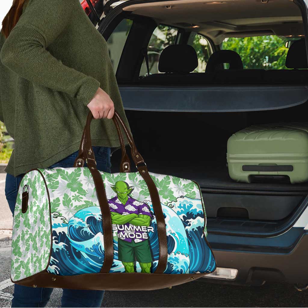 Piccolo Dragon Ball Summer Theme Travel Bag with Tropical Shirt Shenron Background and Ocean Wave Design - The Mazicc