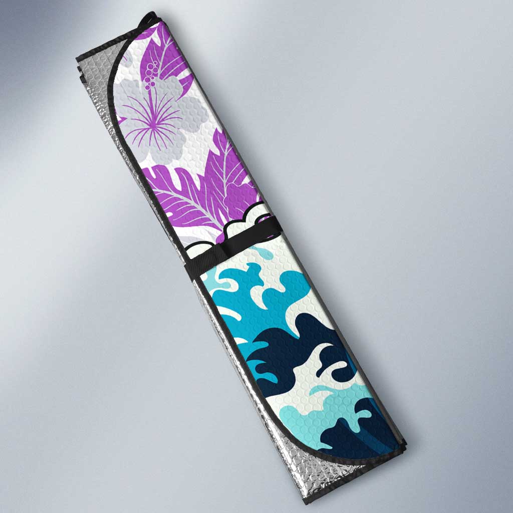 Gohan Dragon Ball Summer Theme Auto Sun Shade with Tropical Floral Shirt Shenron and Ocean Wave Background - The Mazicc