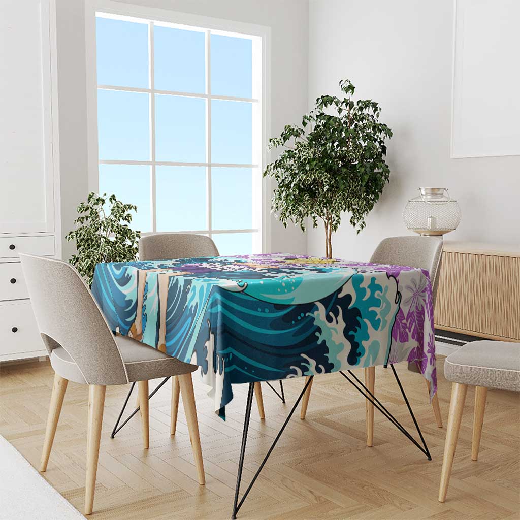 Gohan Dragon Ball Summer Theme Tablecloth with Tropical Floral Shirt Shenron and Ocean Wave Background - The Mazicc