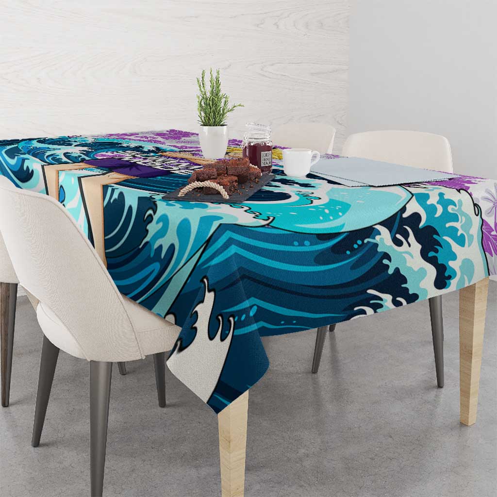 Gohan Dragon Ball Summer Theme Tablecloth with Tropical Floral Shirt Shenron and Ocean Wave Background - The Mazicc