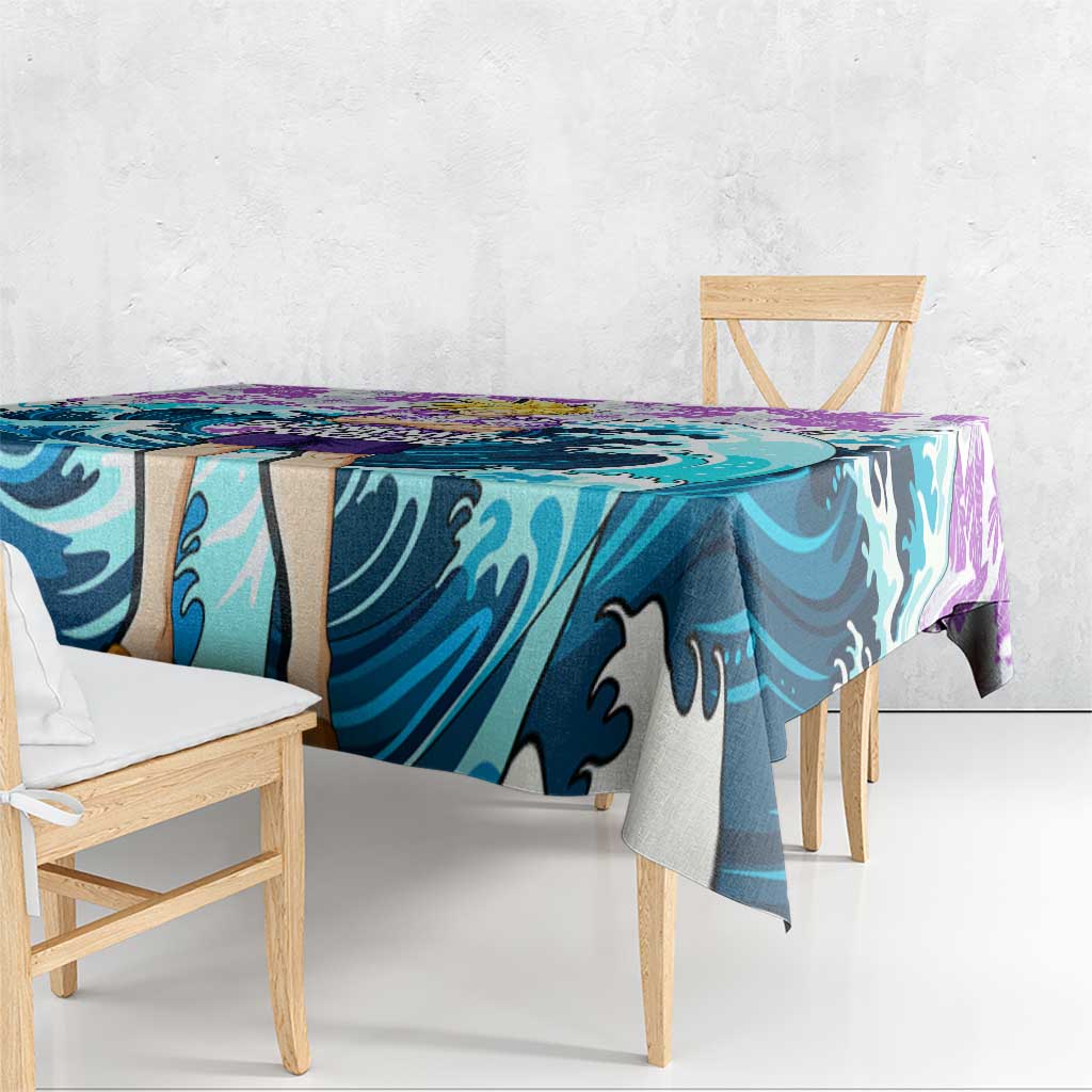 Gohan Dragon Ball Summer Theme Tablecloth with Tropical Floral Shirt Shenron and Ocean Wave Background - The Mazicc
