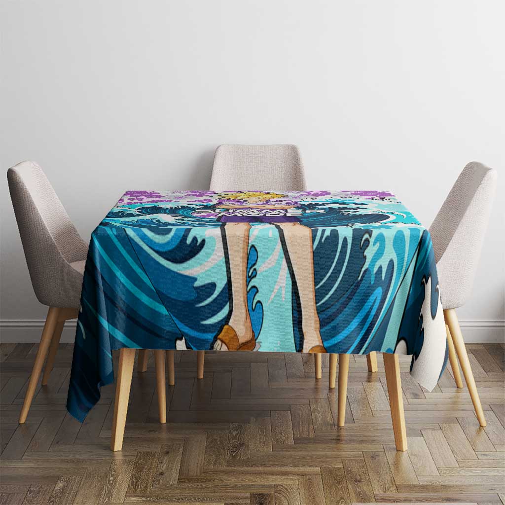 Gohan Dragon Ball Summer Theme Tablecloth with Tropical Floral Shirt Shenron and Ocean Wave Background - The Mazicc