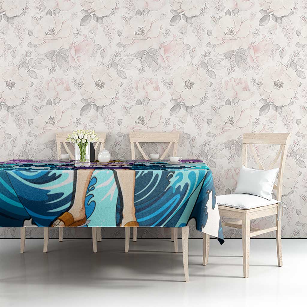 Gohan Dragon Ball Summer Theme Tablecloth with Tropical Floral Shirt Shenron and Ocean Wave Background - The Mazicc