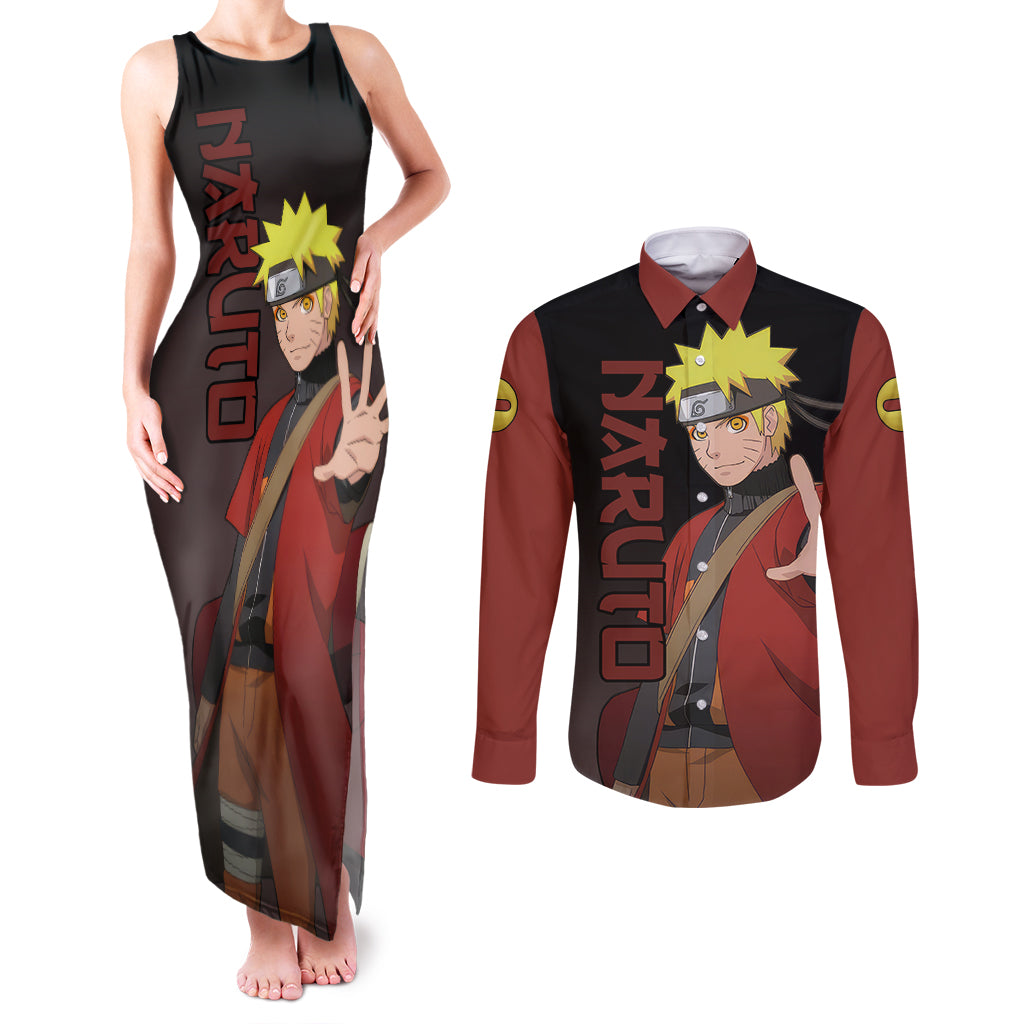 Sage - Naruto Couples Matching Tank Maxi Dress and Long Sleeve Button Shirt