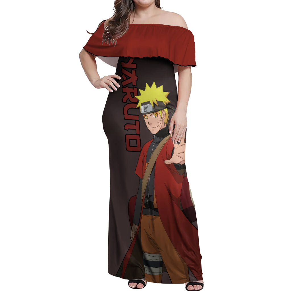 Sage - Naruto Off Shoulder Maxi Dress