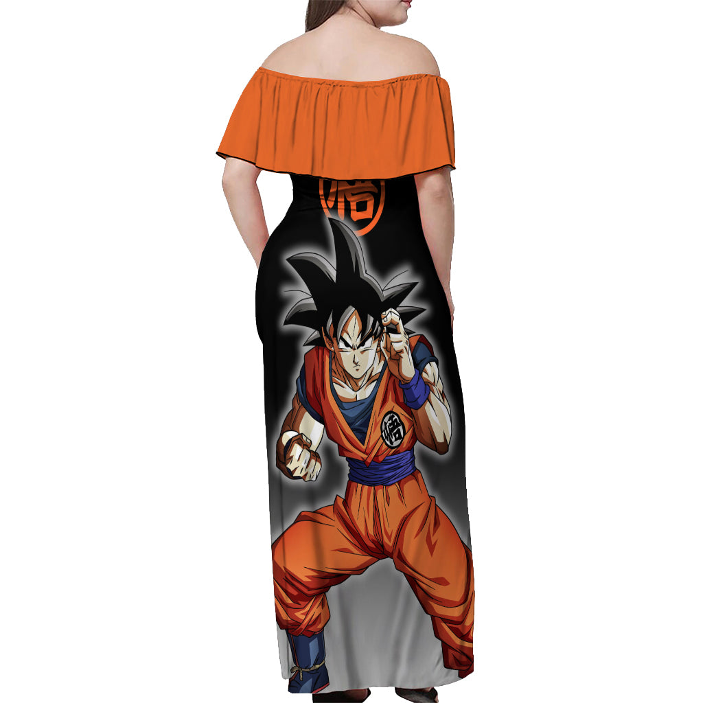 Z Goku Anime Dragon Ball Off Shoulder Maxi Dress