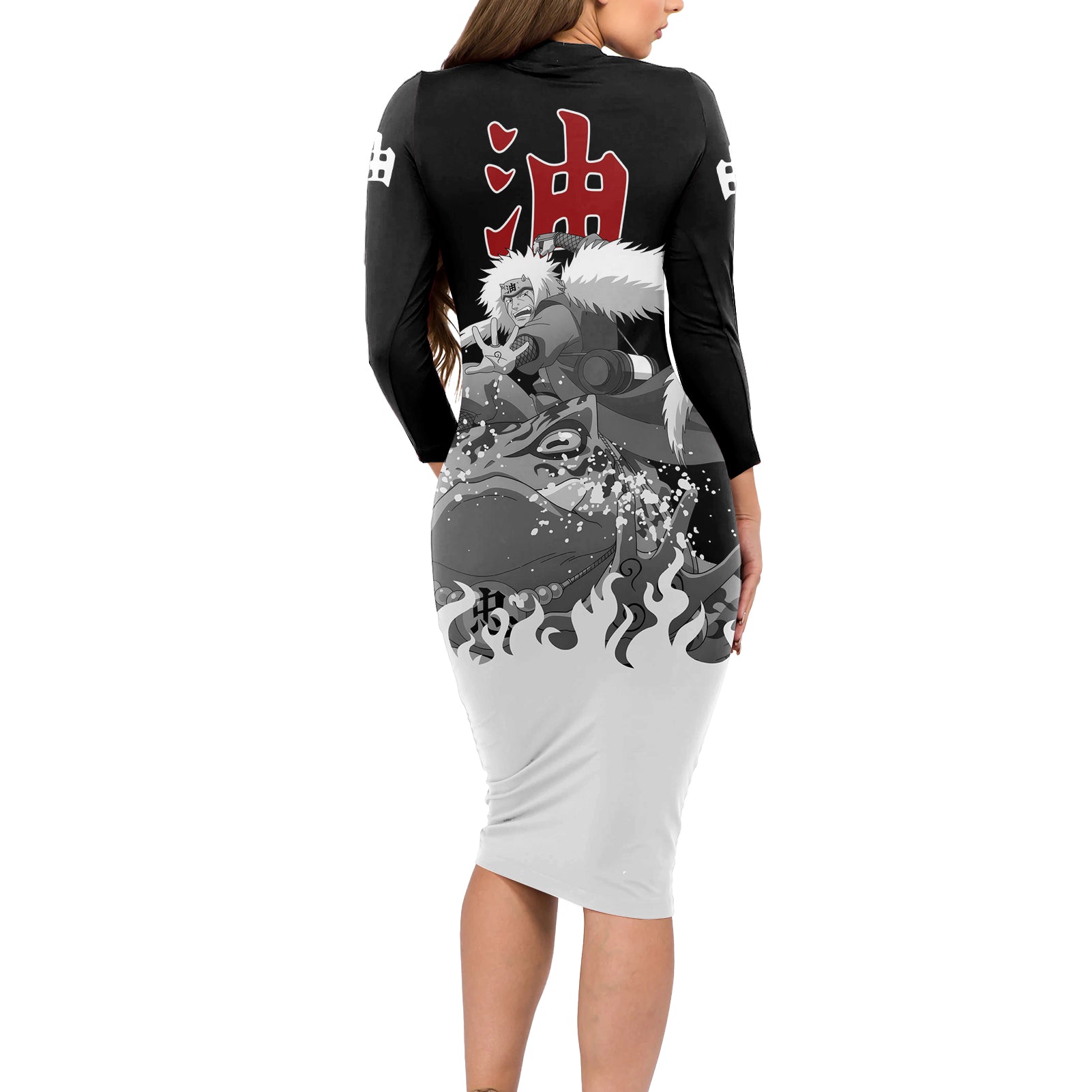 Jiraiya Anime Mixed Long Sleeve Bodycon Dress
