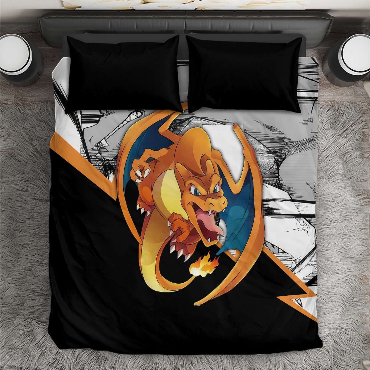 Charizard Mix Manga Bedding Set