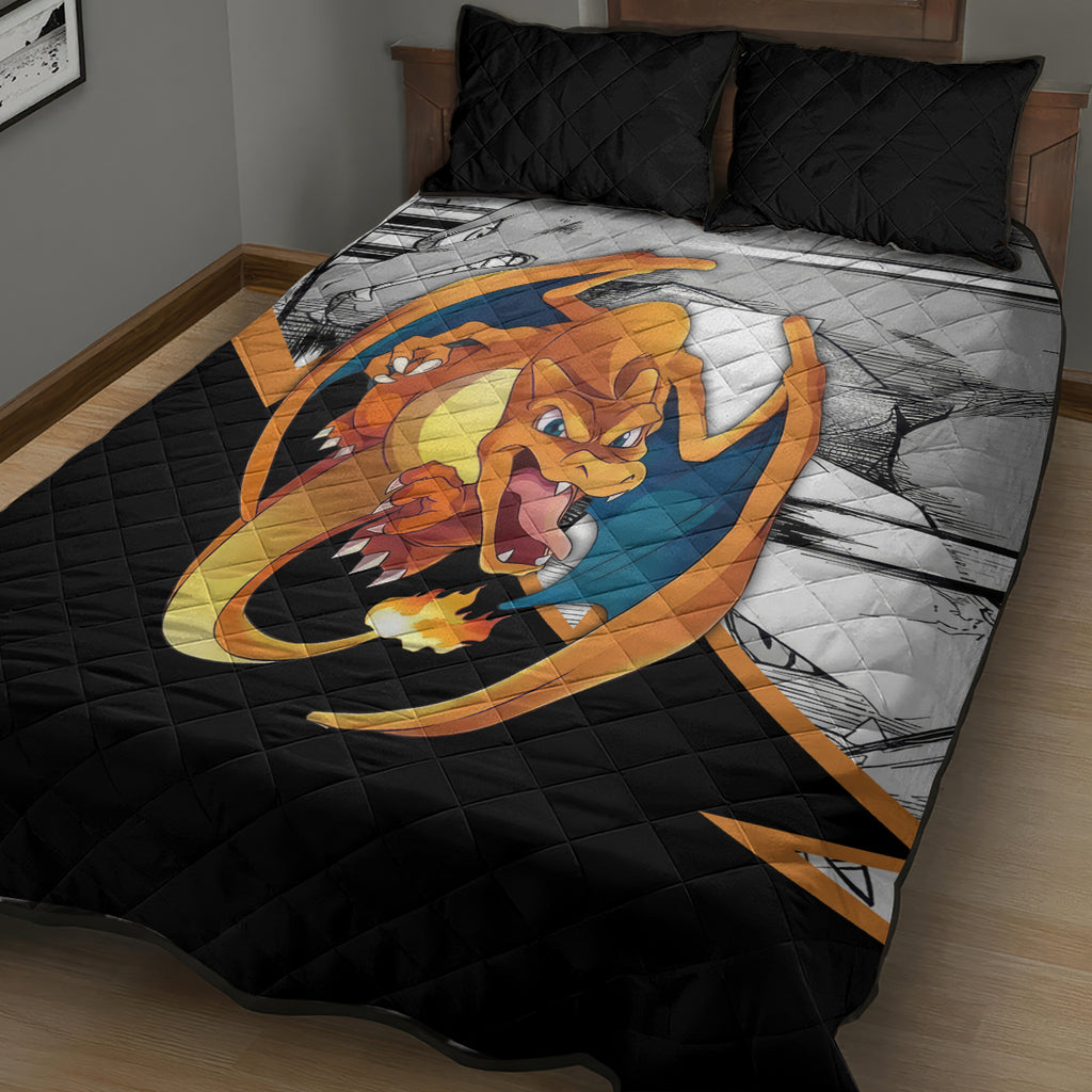 Charizard Mix Manga Quilt Bed Set