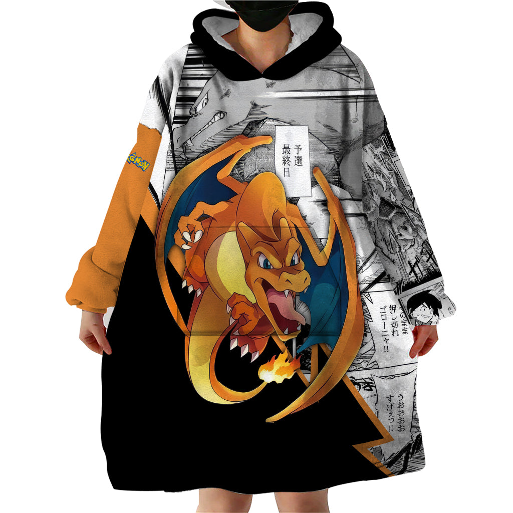 Charizard Mix Manga Wearable Blanket Hoodie