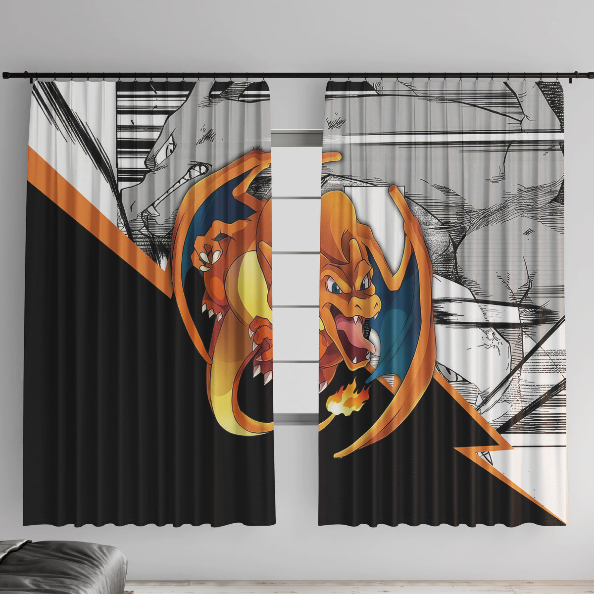 Charizard Mix Manga Window Curtain