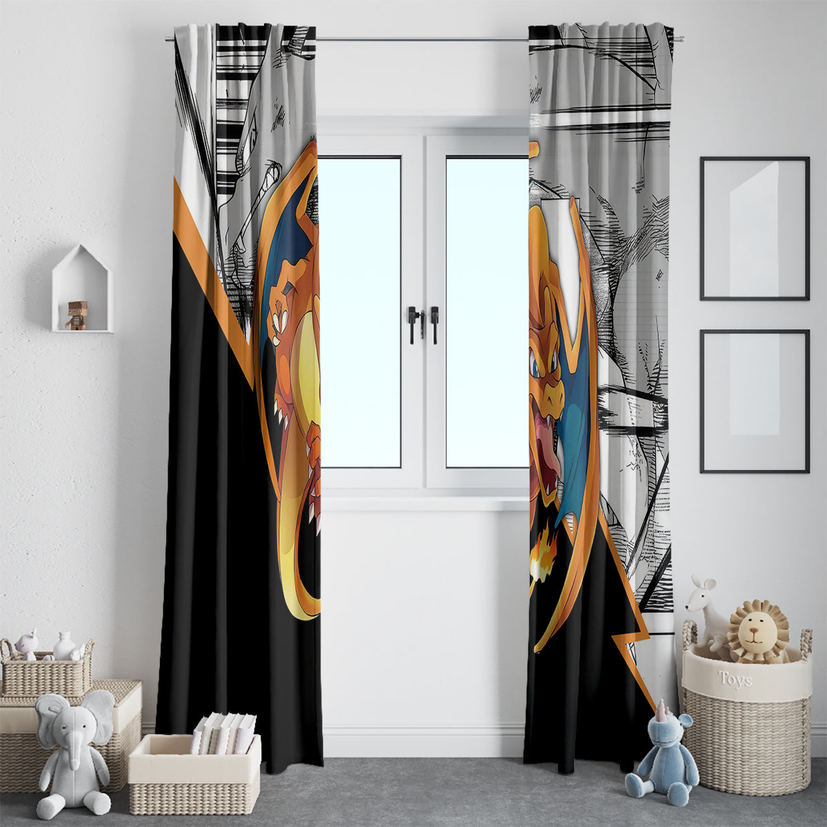 Charizard Mix Manga Window Curtain