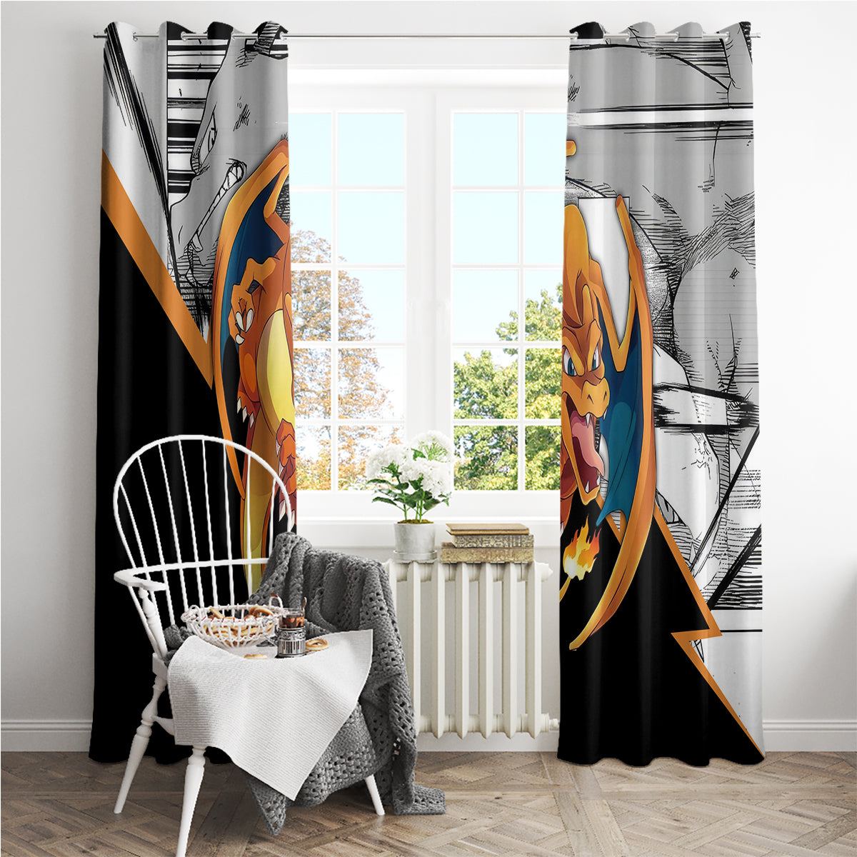 Charizard Mix Manga Window Curtain