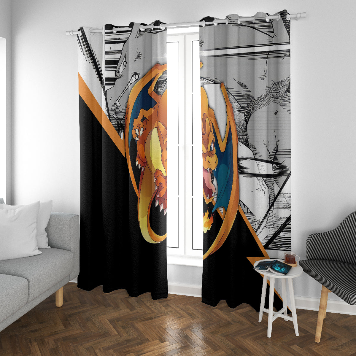 Charizard Mix Manga Window Curtain