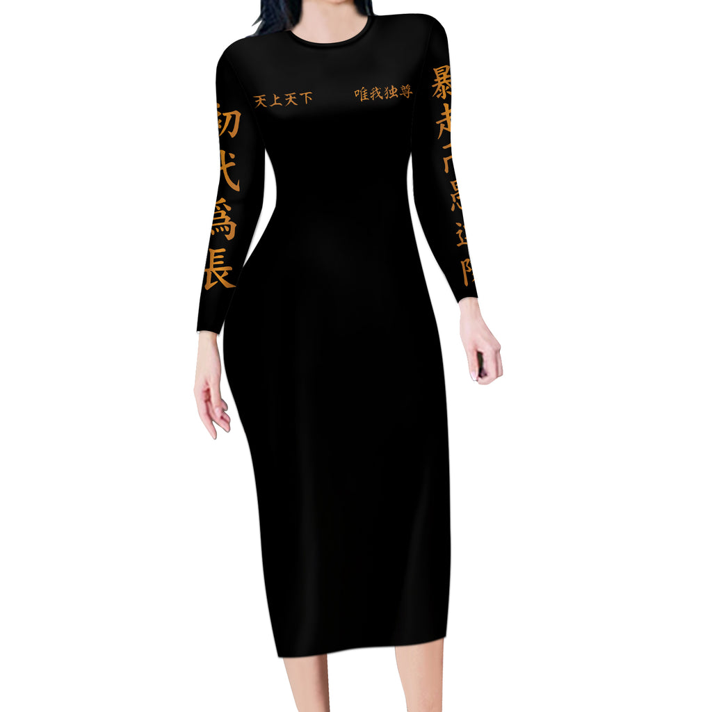Tokyo Manjikai Long Sleeve Bodycon Dress