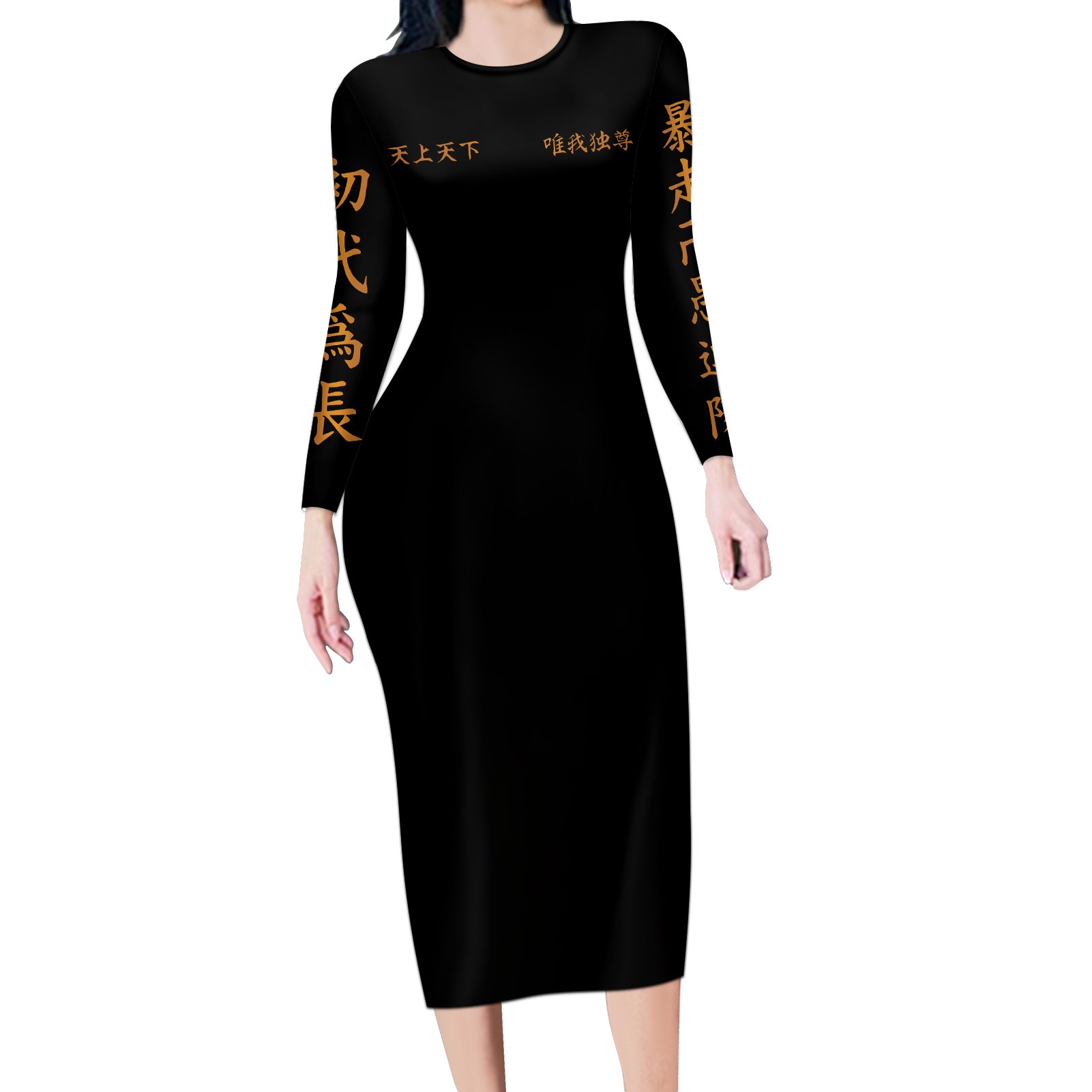 Tokyo Manjikai Long Sleeve Bodycon Dress