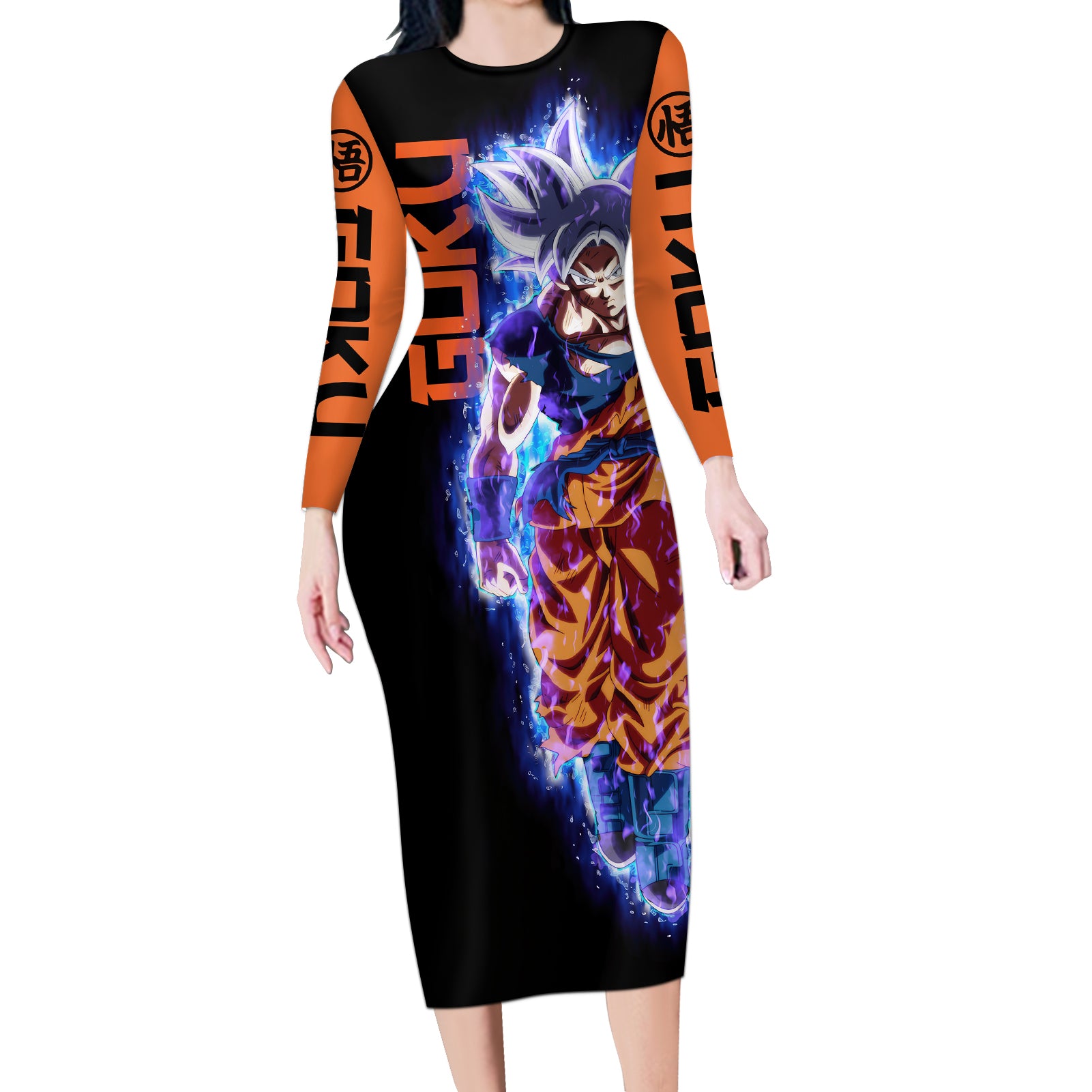 Goku Ultra Instinct Long Sleeve Bodycon Dress