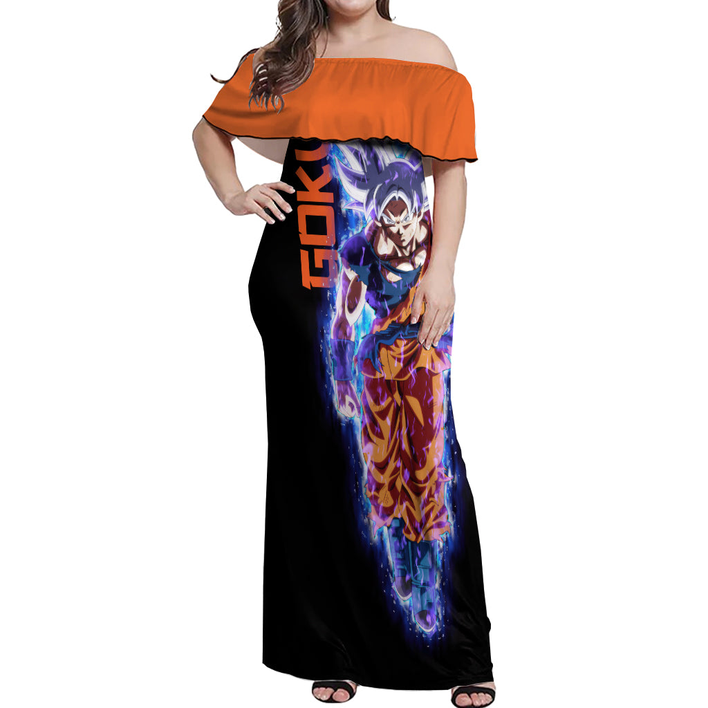 Goku Ultra Instinct Off Shoulder Maxi Dress