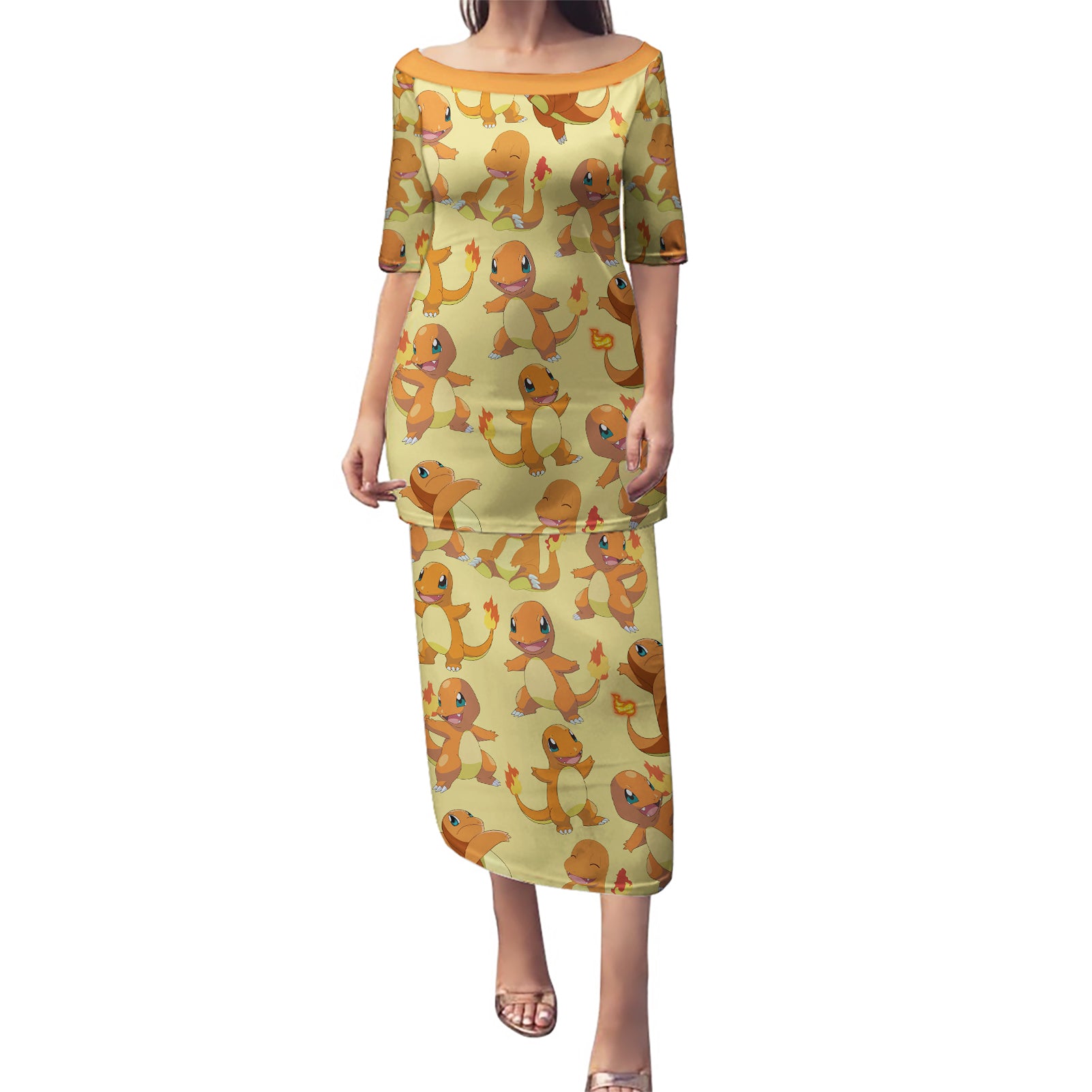 Charmander Pattern Style Puletasi