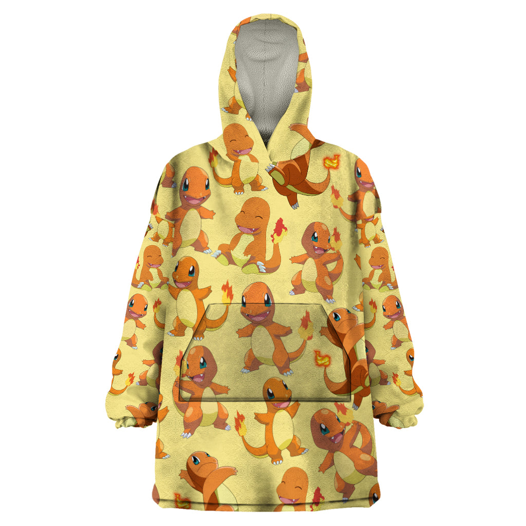 Charmander Pattern Style Wearable Blanket Hoodie