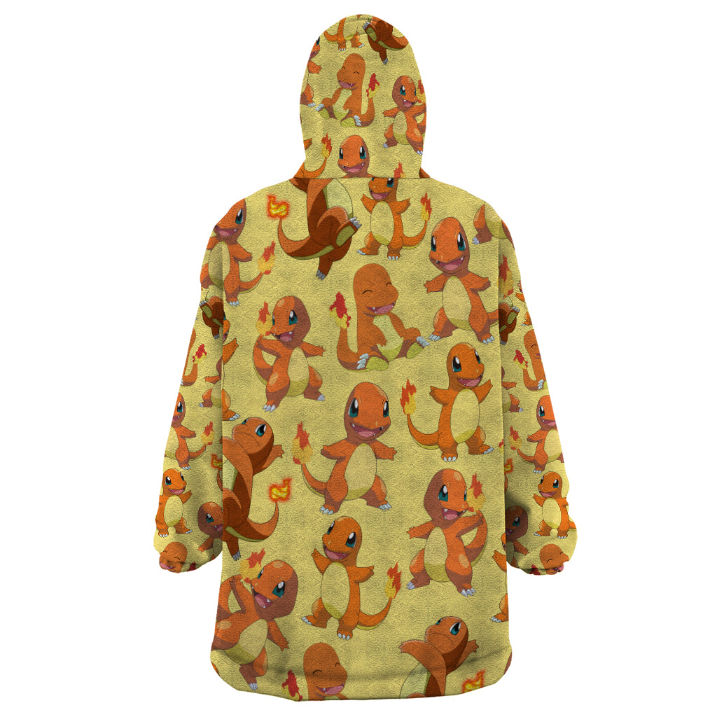 Charmander Pattern Style Wearable Blanket Hoodie