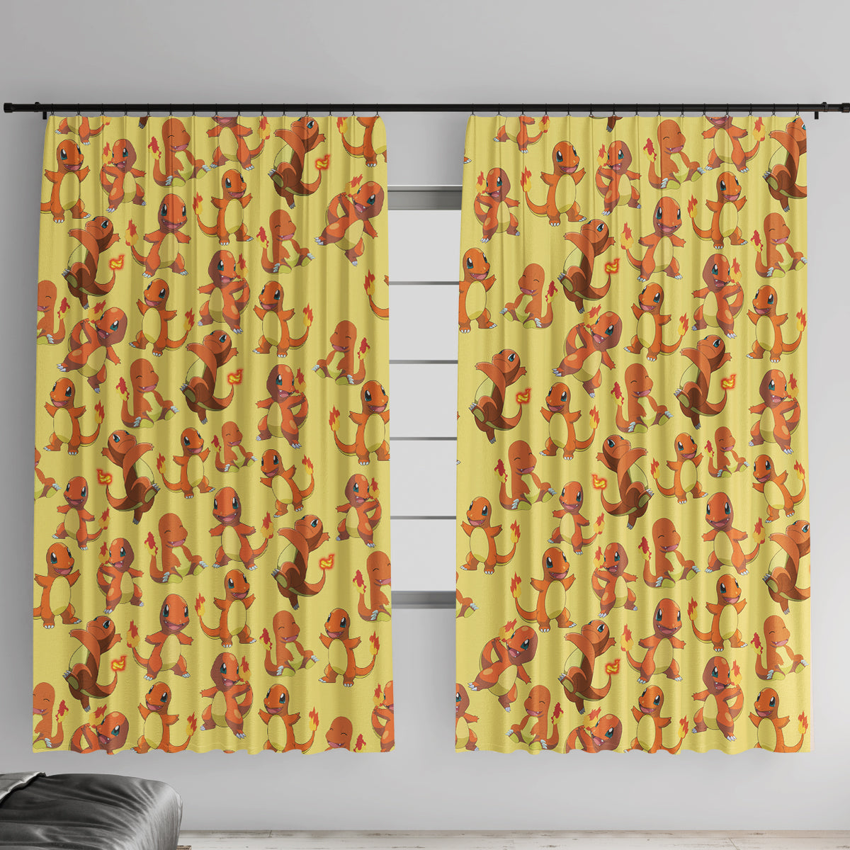 Charmander Pattern Style Window Curtain