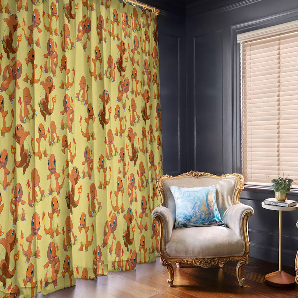 Charmander Pattern Style Window Curtain