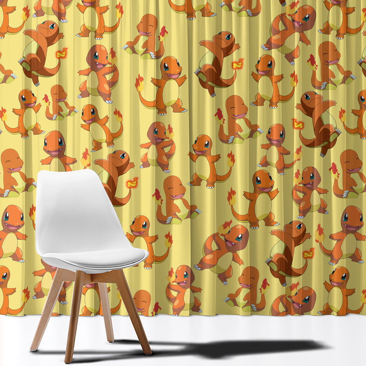 Charmander Pattern Style Window Curtain