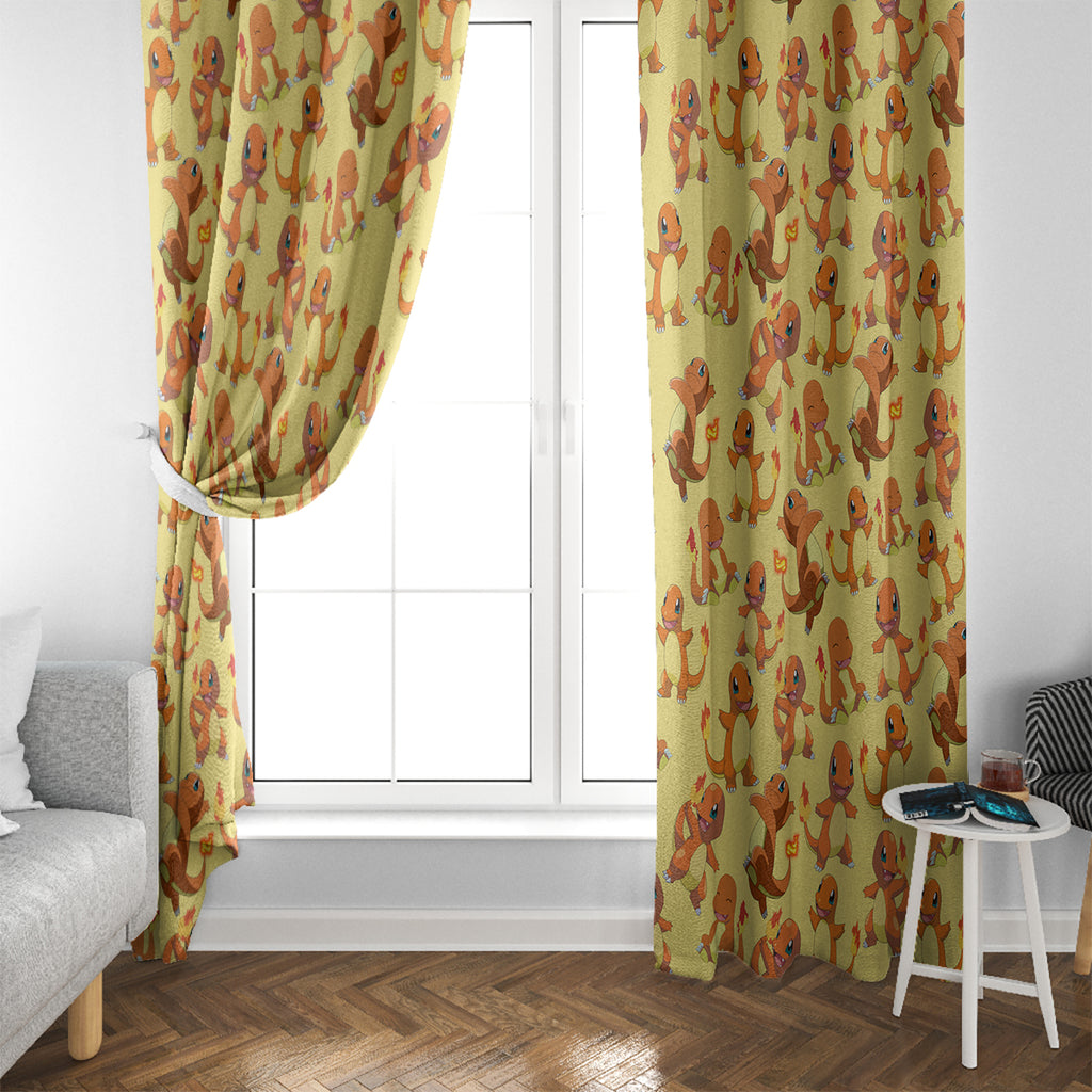 Charmander Pattern Style Window Curtain