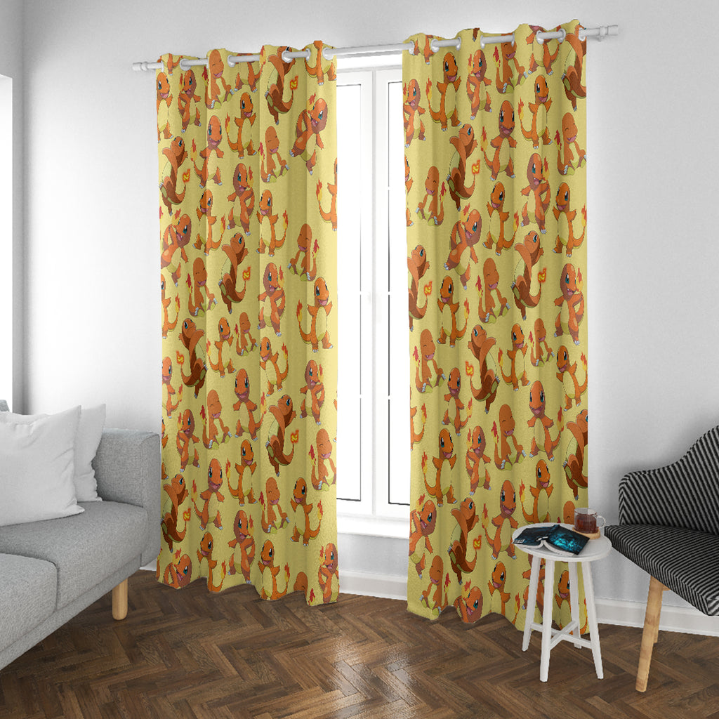 Charmander Pattern Style Window Curtain