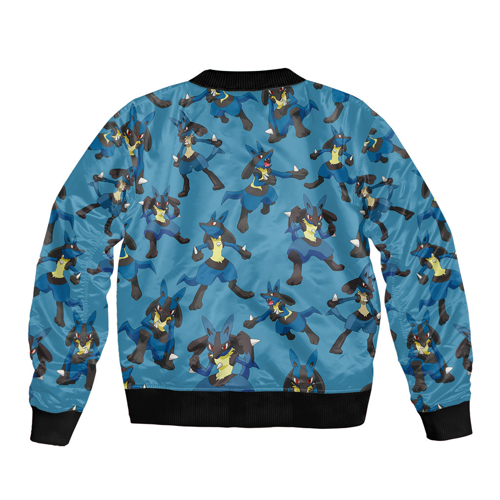 Lucario Pattern Style Bomber Jacket