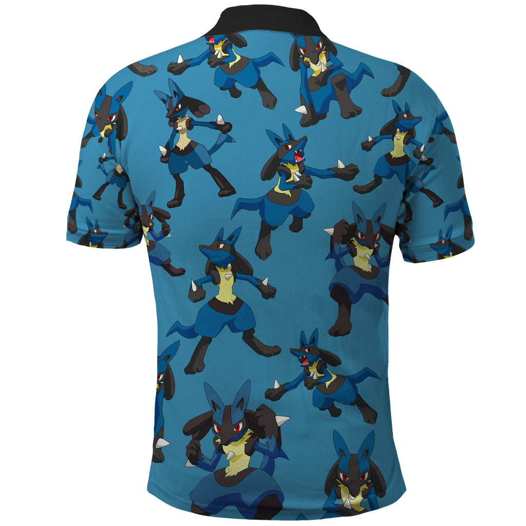 Lucario Pattern Style Polo Shirt